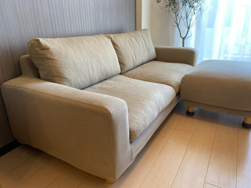 【5月末まで掲載・美品です】無印良品　2.5シーターソファー本体&オットマン