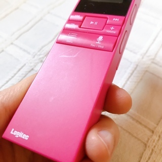 logitec ICレコーダーピンク中古美品microSD4GB付きの画像