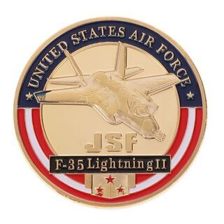【非売品・記念品】アメリカ合衆国空軍 F35戦闘機のコインの画像