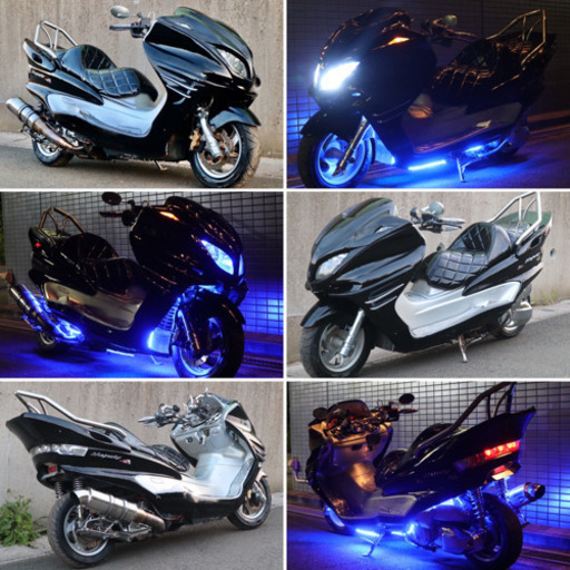 【YAMAHA マジェスティ】シルバー×ブラック！！スピーカー新品！！激目立！！
