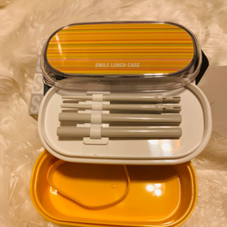 お弁当箱◼️イエロー◼️入れ子式◼️お箸付きの画像
