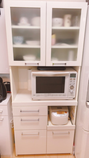 ★美品★    食器棚 キッチンボード  White