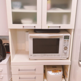 ★美品★    食器棚 キッチンボード  White