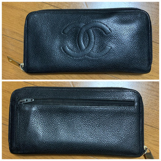 CHANEL キャビアスキン 長財布 ブラック✨の画像