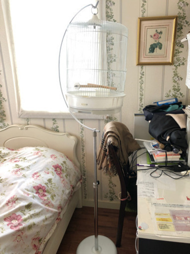 【お取引完了】★鳥籠とスタンドセット　HOEI丸カゴ