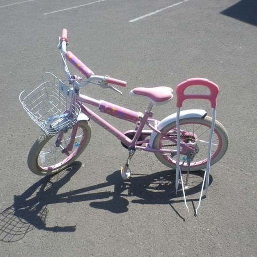 自転車 18インチ ピンク 舵取り棒付き ハンドル付き ジュニアサイクル Dually girl デューリーガール ペイペイ対応 札幌