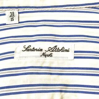 定価5万程　サルトリアアットリーニナポリシャツ38/15 イタリア製　100%コットン Sartoria Attolini Napoliの画像