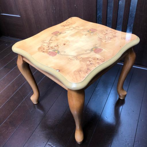 アンティーク風　猫足　ナチュラル色　テーブル　2つセット