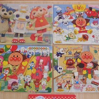 ★お値下げ★　キッズパズル　５点（アンパンマン、ガラピコぷー、キティ）