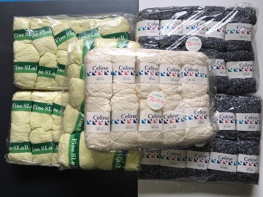 新品未使用　半額以下で！　高級サマーニット用　毛糸　60個　21300円税別で購入