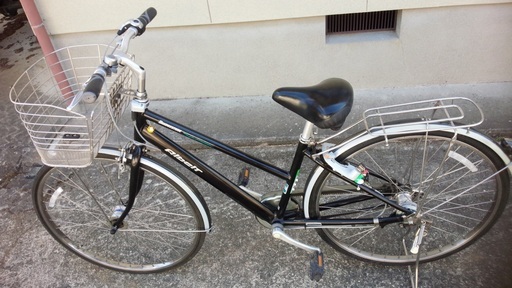 ブリヂストン自転車　アルベルト（Albelt）２７インチ　ブラック（黒）　完全整備済み中古　各種新品部品交換済み　バスケット＆キャリア＆両足スタンドの中高通学仕様