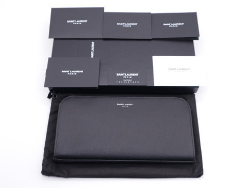《SAINT LAURENT/カーフ ラウンドファスナー長財布》Sランク 極美品