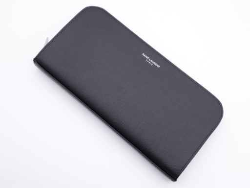 《SAINT LAURENT/カーフ ラウンドファスナー長財布》Sランク 極美品