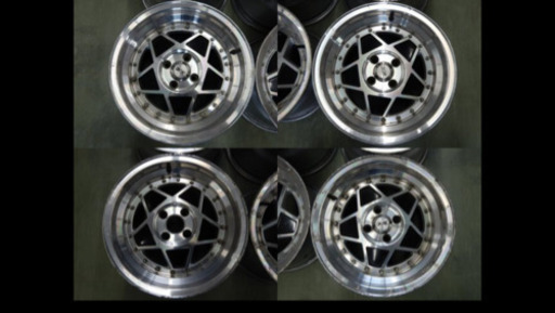 最終値下げ 15インチアルミホイール 4本セット 8J 4穴 PCD100 旧車