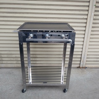 ステンレステーブル付 業務用 プロパンガス式 鉄板焼き グリラー