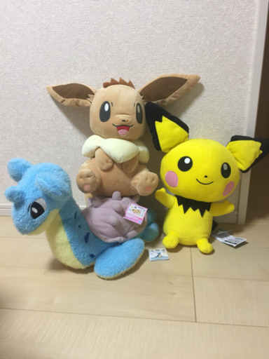 ポケモンピチュー、イーブイ、ラプラスぬいぐるみセット