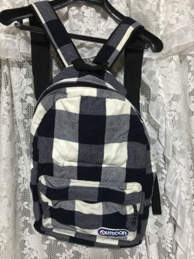 OUTDOOR アウトドア リュック　ネイビーチェック柄