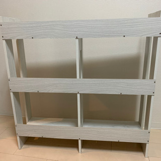 値下げ　3段棚　ホワイトウッド調　美品　ナフコの画像