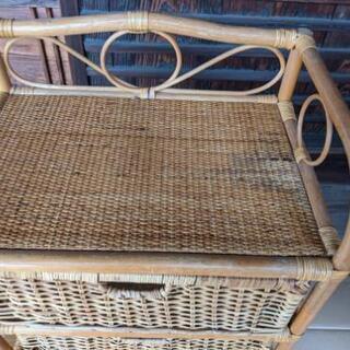 籐ラック4段BOX（中古品）の画像