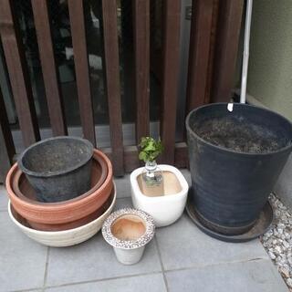 植え木鉢 陶器製、プラスチック製7点