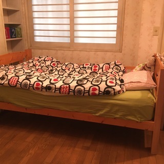 木製すのこシングルベット（ベットマット付き）の画像