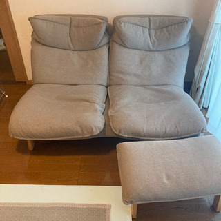 無印良品 ハイバックリクライニングソファ 2シーターポリエステル平織