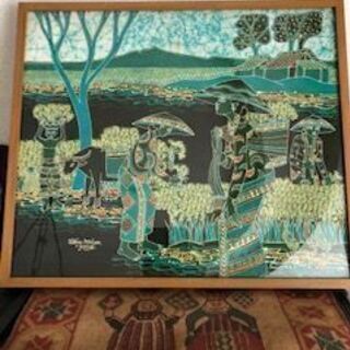 アンティークバティック画額