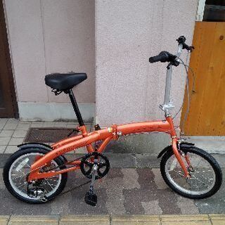 オレンジ 折りたたみ自転車 トラスコ & 自転車カバー オレンジ