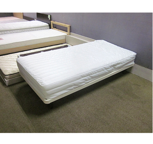 札幌【無印良品 シングルベッド スチールフレーム】フレームはM8対応 やわらかめ ホワイト 白 シングルベット MUJI 良品計画 本郷通店