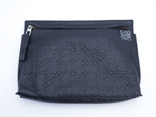 《LOEWE/Tポーチ リピート 型押し クラッチポシェット》ABランク 美品