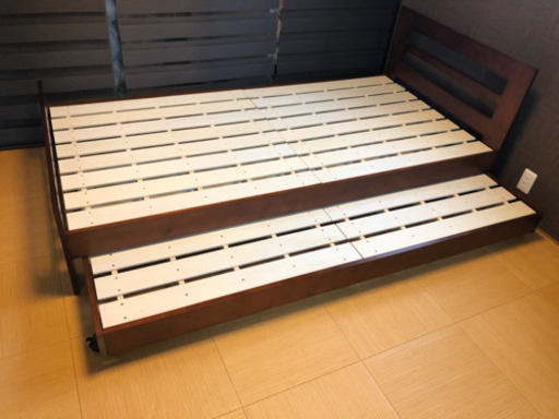 ペアベットセット　親子ベッド　スノコ　スライド　3段階高さ調節