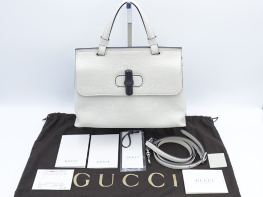 《GUCCI/バンブー 2WAYバッグ》Aランク 370831 袋 冊子 極美品