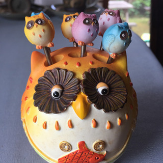 フクロウのフルーツピックセット