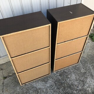 カラーボックス 3段オープンラック ナチュラル 収納本棚 木製 2個セットの画像