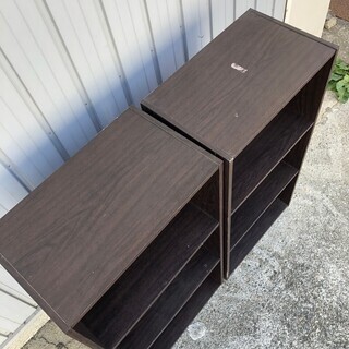 カラーボックス 3段オープンラック ナチュラル 収納本棚 木製 2個セットの画像