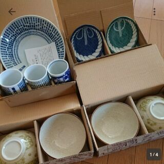 新品 大相撲観戦 陶器製 歴代横綱 大・小皿 茶碗 湯呑み セット