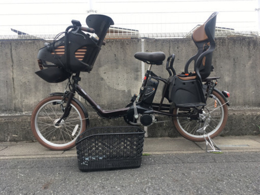 【美品】パナソニック電動３人乗り自転車　カゴつき