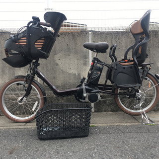 【美品】パナソニック電動３人乗り自転車　カゴつき