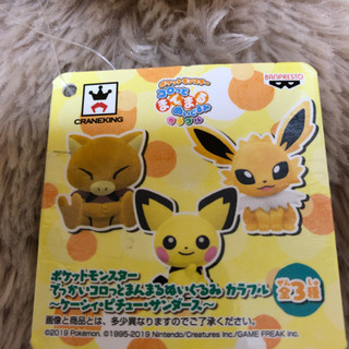 ポケモン！　　ピチュー、ピカチュウ※サンダース売り切れの画像