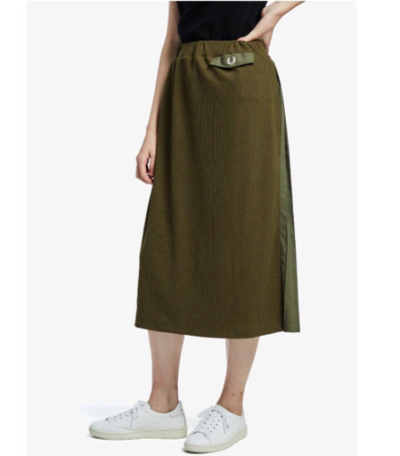 【美品】 20SS フレッドペリーバックプリーツスカート カーキ