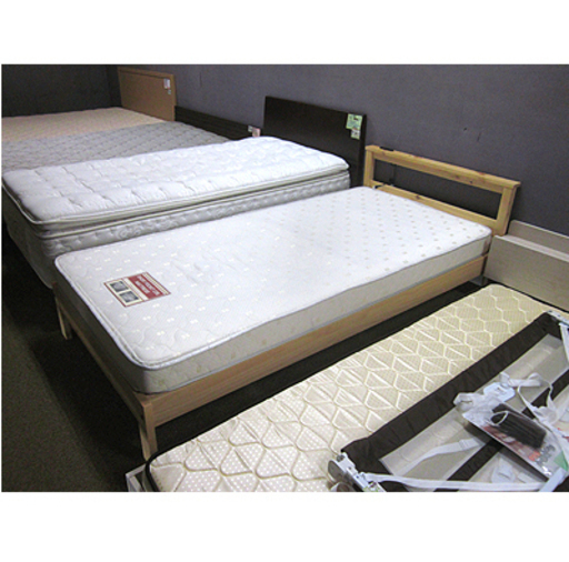 安い!【シングルベッド】パイン材フレーム 片面薄型マットレス 分解