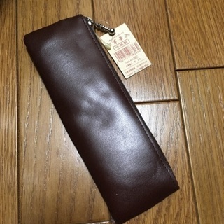 【交渉中】【新品】定価800円　牛革　ペンケース　ブラウン