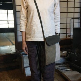 ハンドメイド　コットン　ポシェット　の画像
