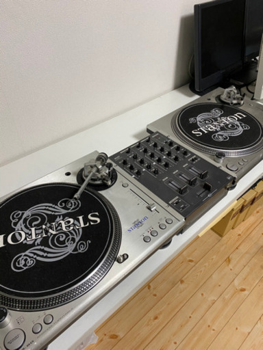 STANTONターンテーブル・geminiミキサー・スピーカー・レコード500枚