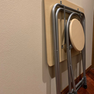 折りたたみ机&折りたたみ椅子セット　折りたたみテーブル&チェアセットの画像