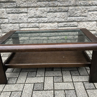 ガラス　ローテーブル　テーブル0円の画像