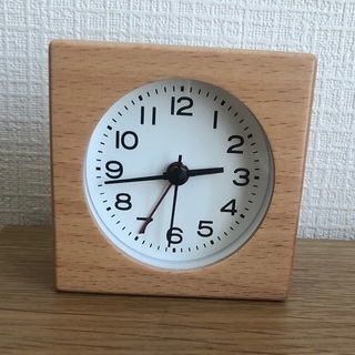 無印良品 ブナ材時計　アラーム機能付