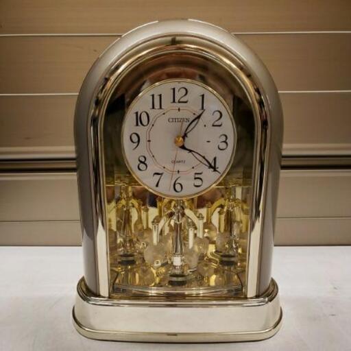 ☆美品☆ CITIZEN シチズン リズム時計 置時計 ゴールド調 動作品