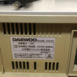 (DAEWOO製ビデオデッキＫＶＲ－５２Ｔの画像