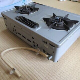 【0円】グリル付ガステーブル【リンナイ、ﾊｵME650FS(SL)-T】都市ガス用、取扱説明書付きの画像